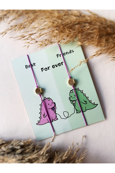 Atölye Merdiven أساور زوجين من الديناصورات مكونة من قطعتين - أساور للصديق وال...