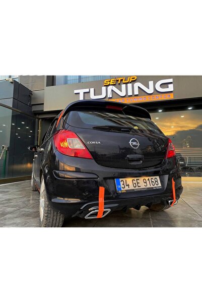 Genel Markalar Opel Corsa D 2006-2014 Parlak Siyah Plastik Egzoz Görünümlü Difüzör