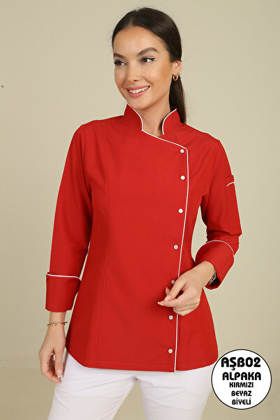 DENİZ İŞ Jachetă de bucătar din țesătură alpaca pentru femei