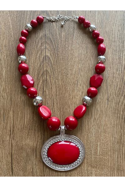 Store Red Bead Vintage Women's Necklace