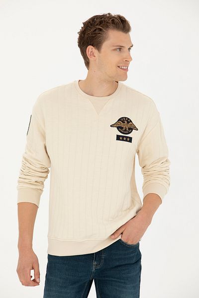 U.S. Polo Assn. Ανδρικό πέτρινο φούτερ 50270819 -VR049