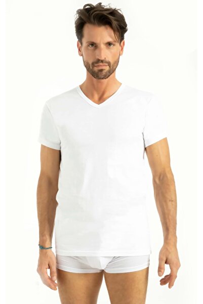 Talya Underwear Luxury Cotton Fabric V-Neck Men's Undershirt (3 Pieces)