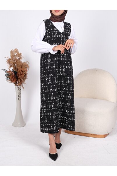 HİJABAYA V-Neck Tweed Gilet