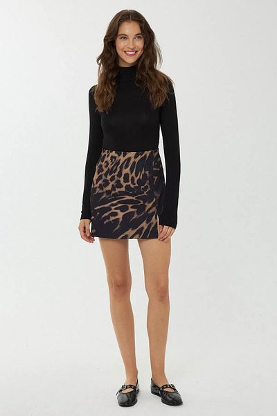 Hiccup Fustă mini cu model leopard