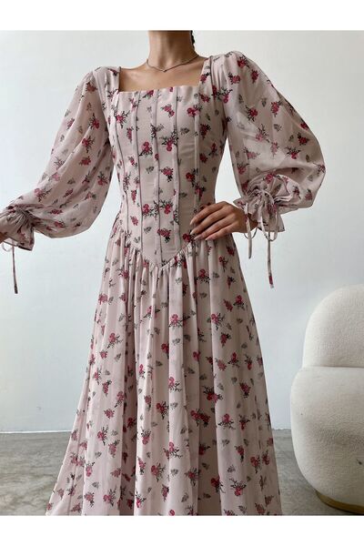 Housebutik Özel tasarım balen detaylı korseli Abiye