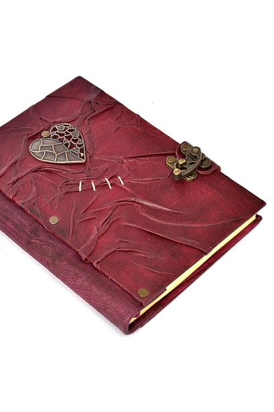 Legend Deri Genuine Leather Heart Antique Şamua - Kraft Handmade A5 Notebook Gift Memory Daily Agenda