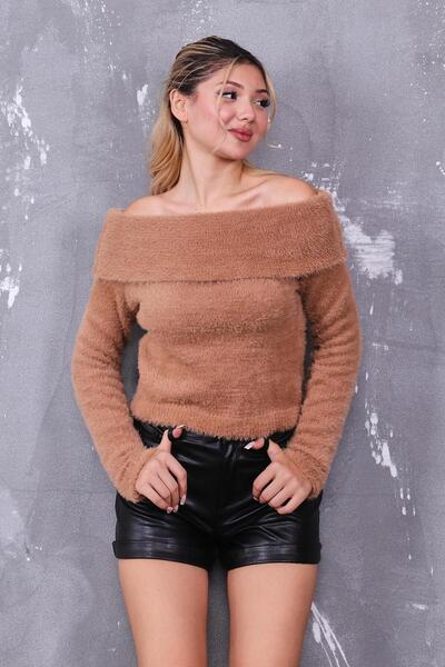 ZEYWEAR سترة مادونا الناعمة ذات الياقة المحبوكة