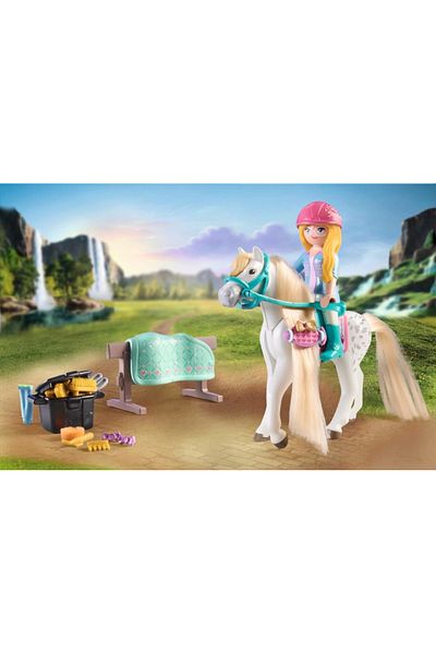 Playmobil Horses of Waterfall 71354 - Isabella & Lioness with Washing Area, Comprehensive Horse Care, Large Boat