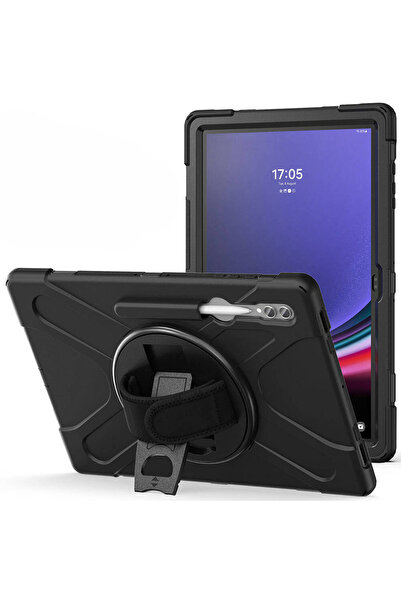 VOYO Samsun Galaxy Tab S10 + Plus Kılıf Koruyucu Kalem bölmeli Askılı Zırh Kılıf