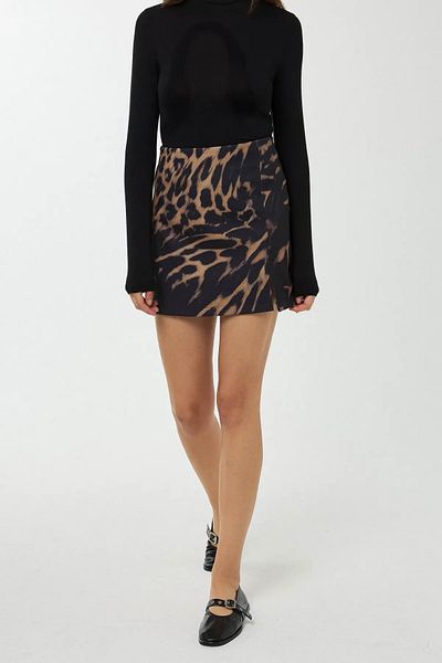 Hiccup Fustă mini cu model leopard