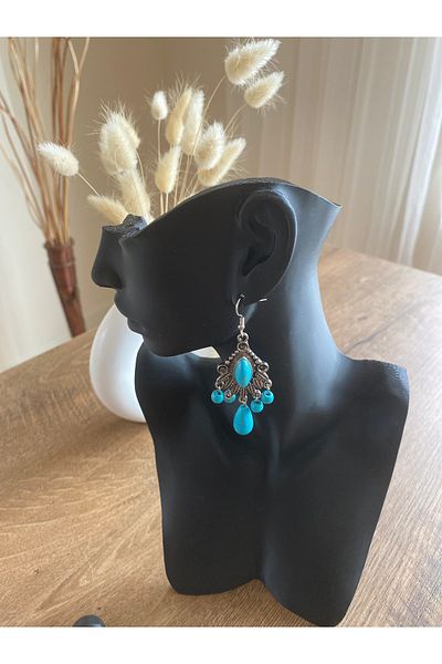 Store Turquoise Vintage Embroidered Dangle Retro Women's Earrings