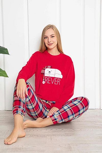 Aydoğan 25026 Women's Velvet Long Sleeve Pajama Set