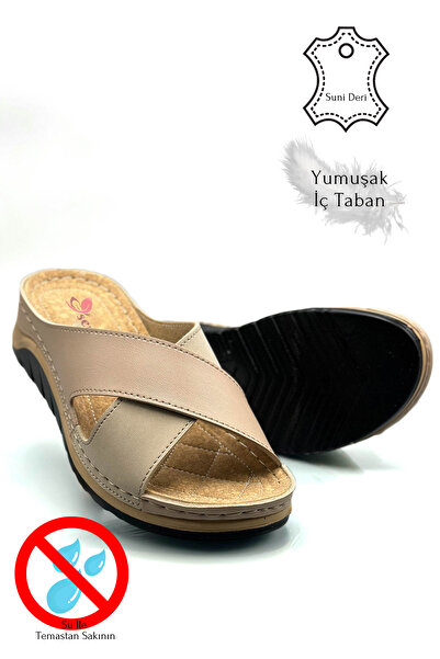 Moda Anna Soft and Lightweight Women's Sports Slippers - Cross Banded, Thick Sole 521/2 Powder Mink