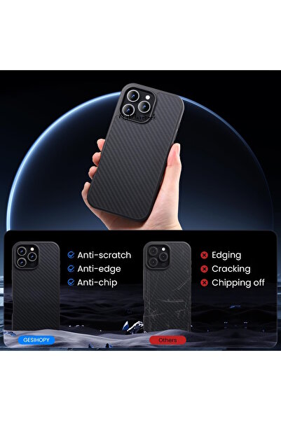 m.tk moveteck İphone 16 Pro Kılıf Kamera Çıkıntılı Karbon Magsafe Wireless Şarj Destekli Mat Hisli iz Yapmaz