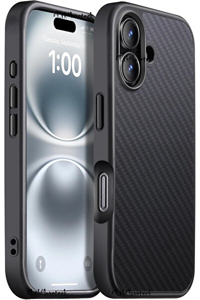 m.tk moveteck İphone 16 Kılıf Kamera Çıkıntılı Karbon Magsafe Wireless Şarj Destekli Mat Hisli iz Yapmaz Slim Fit