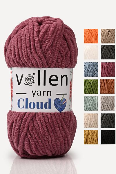 vollen yarn Vollenyarn Cloud,Velvet Blanket Yarn,Hand Knitting Yarn,Crochet Cardigan Yarn,Amigurumi Toy Yarn,Dried Rose