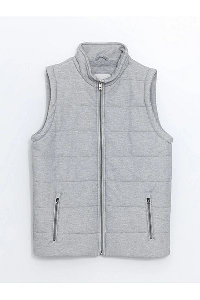LC Waikiki Lcw Vision Gray Melange Stand Collar Boy Vest
