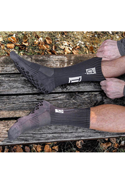 Shuttle Park Unisex Σκούρο Γκρι Αντιολισθητικές Κάλτσες Αντιολισθητικές Πετσέτες σιλικόνης Σόλα Match Pro Athlete Κάλτσες