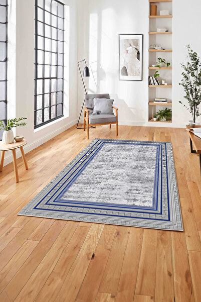 Napoli Home Çerçeveli Kenar Geometrik Model Yıkanabilir Kaymaz Taban Yolluk Mutfak Salon Halısı