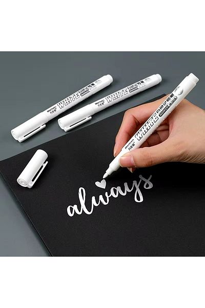 BEYZANA 3 White Pen Permanent Pen