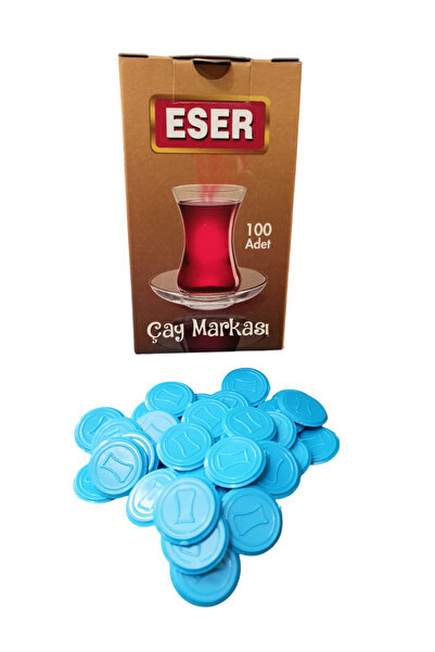 efmues Çay markası mavi renk plastik çay markası eser marka çay markası