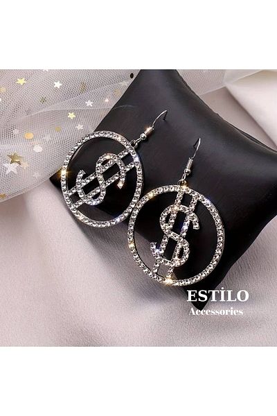 Estilo Lingerie Waterway Earrings with Dollar Symbol Luxury Night Jewelry Engagement Invitation Prom Jewelry Gift Jewelry Earrings