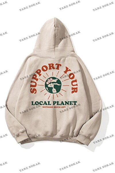 Tarzsokak Y2K Ουνισέξ Φούτερ με κουκούλα 'Υποστηρίξτε τον Πλανήτη σας' KOD 1929