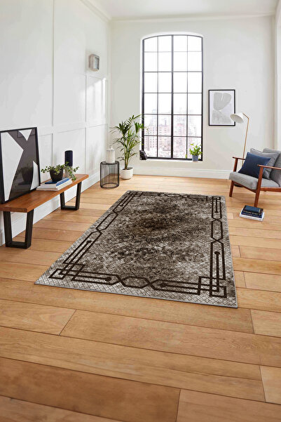 Napoli Home Çerçeveli Hitit Kesme Modelli Yıkanabilir Kaymaz Taban Yolluk Mutfak Salon Halısı