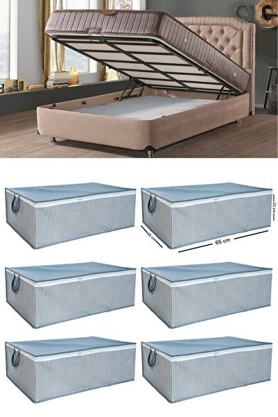 Spartek home textile 6 Adet Çizgili Baza Tipi Hurc - Baza Altı Büyük Boy Sakl...