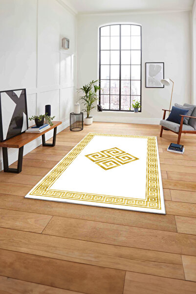 Napoli Home Çerçeveli Vektörel Desenli Yıkanabilir Kaymaz Taban Yolluk Mutfak...