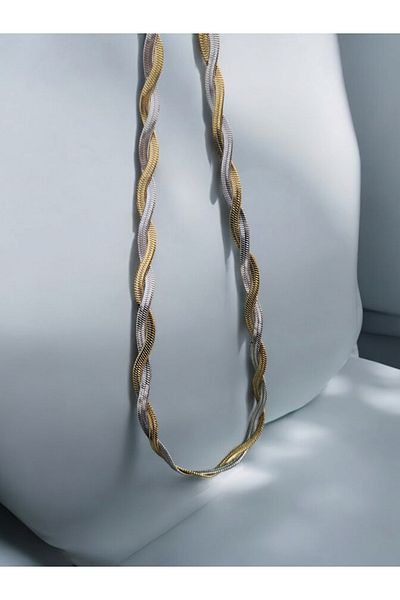 staınless steel Steel Two-Color Italian Crushed Mesh Chain