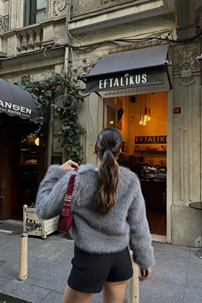 LACHT Дамско кожено яке с антрацитна подплата