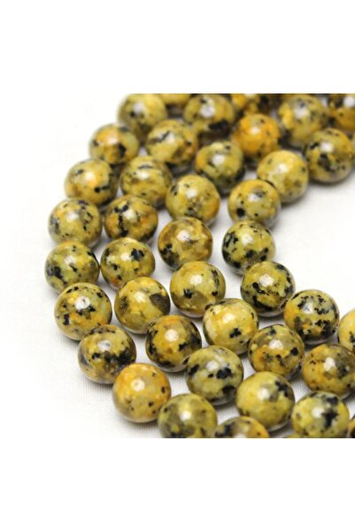 RLX BUJİTERİ Piatră naturală Ceyt Stone cu pete galbene 8 MM 1 șuviță (47 bucăți)