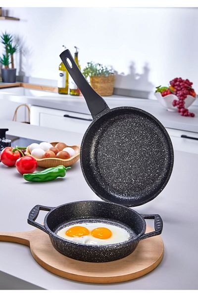 Esta Cast Iron Granite 2-Piece Pan and Sauce Set