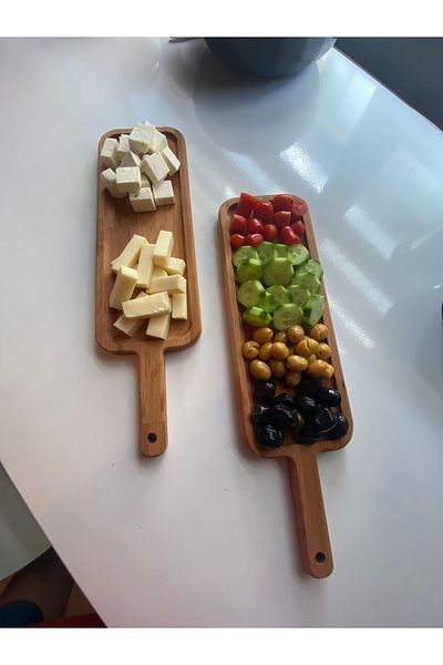 AR&MA WOOD 2-Piece Wooden Presentation Board - Steak Presentation - Wooden Serving Plate