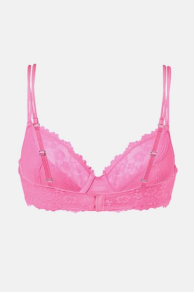 Tchibo Women Underwired Non Padded Lace Bra, Pink
