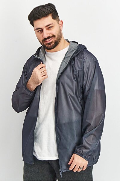 Tchibo Men Plain Windbreaker Jacket, Navy Blue