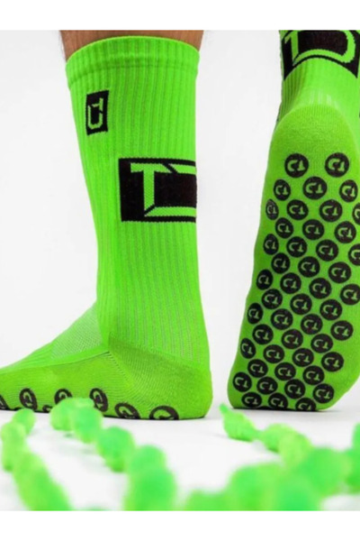 Shuttle Park Unisex Neon Green Αντιολισθητικές Κάλτσες Αντιολισθητικές Πετσέτες σιλικόνης Σόλα Match Pro Athlete Κάλτσες