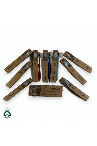 csp inci Eco Toothbrush with Kraft Box and Protection Cover Red (1 Piece)