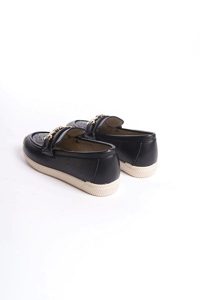 TB Terzi Bey Lily Laceless Orthopedic Άνετη Σόλα Παπούτσια Μπαλαρίνας με μοτίβο λουλουδιών Kt Μαύρο