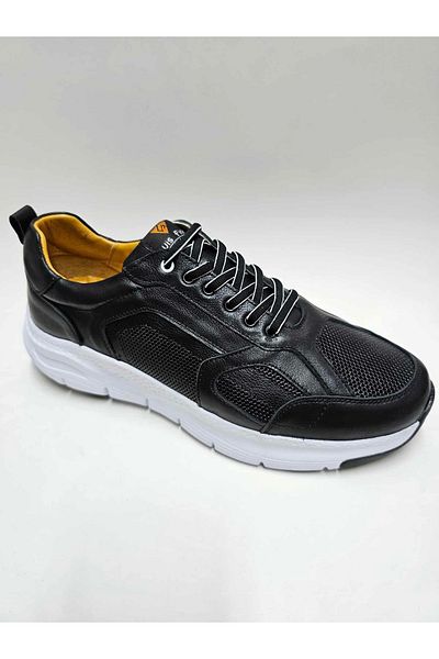 Luis Figo Genuine Leather Large Number (45-46...) Black Casual Sports Lace-Up Light Sole Men's Shoes