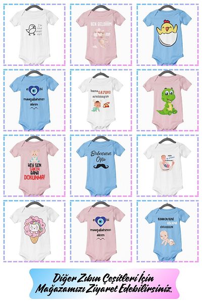qoeuyl boutique No Problem-Lama Printed Snap Fastener 100% Cotton White Baby Bodysuit