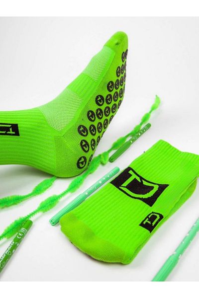 Shuttle Park Unisex Neon Green Αντιολισθητικές Κάλτσες Αντιολισθητικές Πετσέτες σιλικόνης Σόλα Match Pro Athlete Κάλτσες