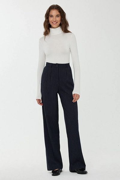 Hiccup Pantaloni cu picioare drepte cu dungi cu talie înaltă