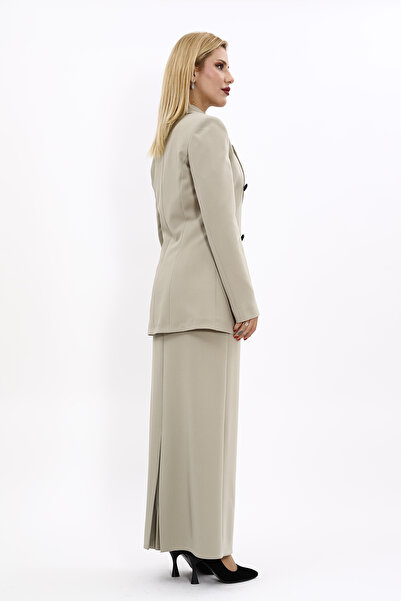 ÖNDER ÖZSOY Blazer Ceket & Uzun Kalem Etek Takım-Bambu