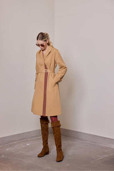 R4 Özel Tasarım Kırlangıç Yaka Novi Trençkot