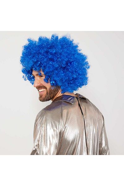Ali The Stereo Perucă afro ondulată de culoare albastră (Lisinya)