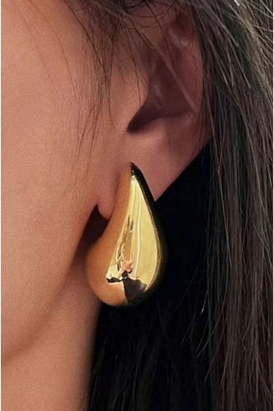 DUAYEN Steel Gold Bottega Earrings