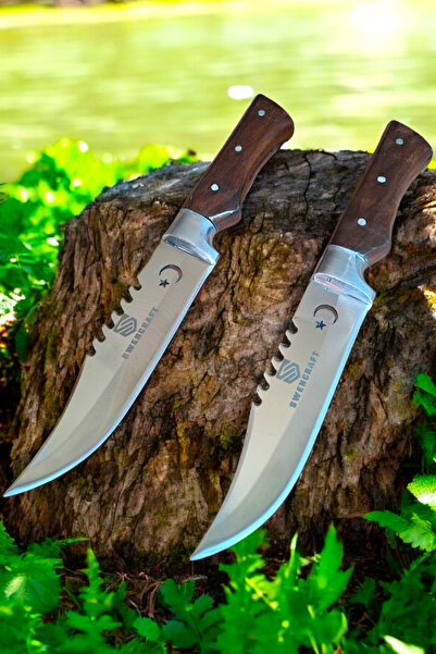 SWENCRAFT 2 Adet Outdoor Bıçak Piknik Rambo Doğa Dağ Kamp Bıçağı El Yapımı Kı...