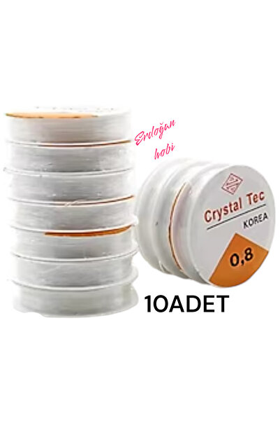 erdoğan hobi Lastik misina ip 0.80mm 10adet esnek misina takı ipi tesbih ipi ...